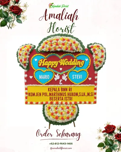 Karangan Papan Bunga Pernikahan di Kayubihi
